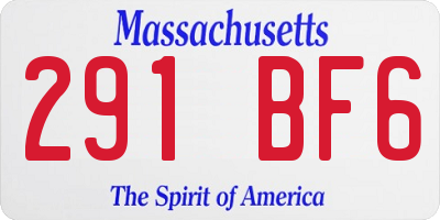 MA license plate 291BF6
