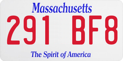 MA license plate 291BF8