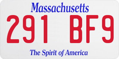 MA license plate 291BF9