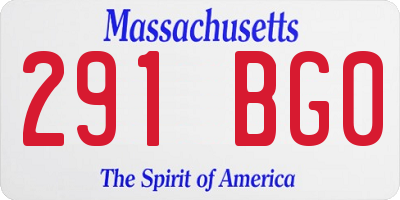 MA license plate 291BG0