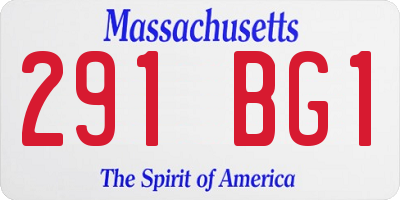 MA license plate 291BG1