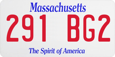 MA license plate 291BG2