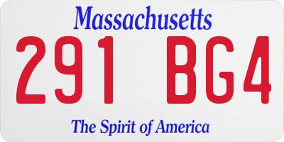 MA license plate 291BG4