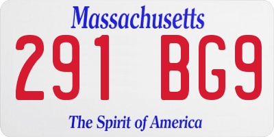 MA license plate 291BG9