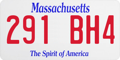 MA license plate 291BH4