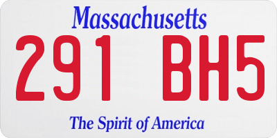 MA license plate 291BH5