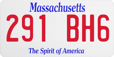MA license plate 291BH6
