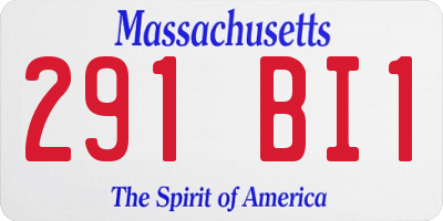 MA license plate 291BI1