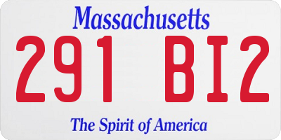 MA license plate 291BI2