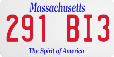 MA license plate 291BI3