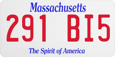 MA license plate 291BI5