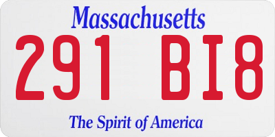 MA license plate 291BI8
