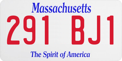 MA license plate 291BJ1