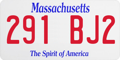 MA license plate 291BJ2