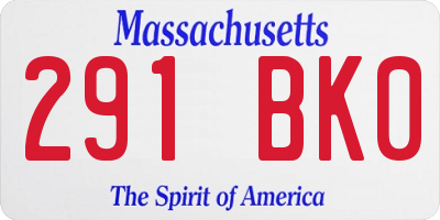 MA license plate 291BK0