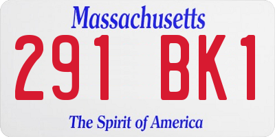 MA license plate 291BK1