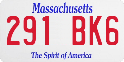 MA license plate 291BK6