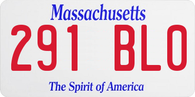 MA license plate 291BL0