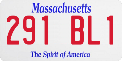 MA license plate 291BL1