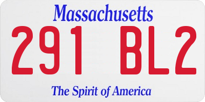 MA license plate 291BL2