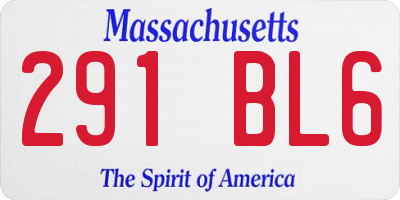 MA license plate 291BL6