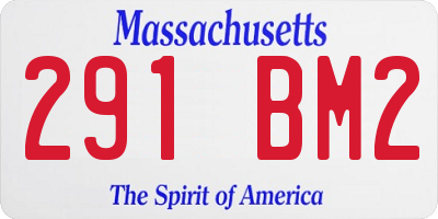 MA license plate 291BM2