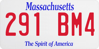 MA license plate 291BM4