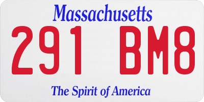 MA license plate 291BM8