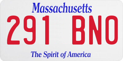 MA license plate 291BN0