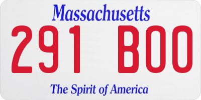 MA license plate 291BO0