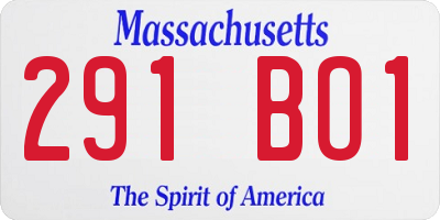 MA license plate 291BO1