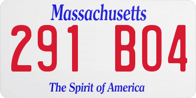 MA license plate 291BO4