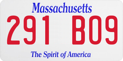 MA license plate 291BO9