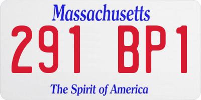 MA license plate 291BP1