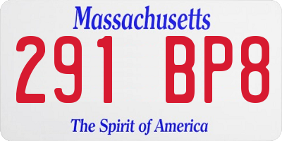 MA license plate 291BP8