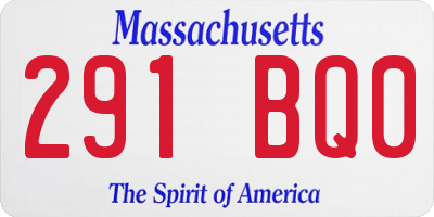 MA license plate 291BQ0
