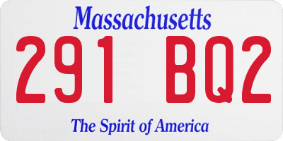 MA license plate 291BQ2