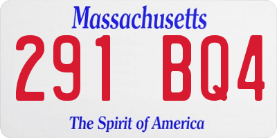 MA license plate 291BQ4