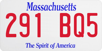MA license plate 291BQ5