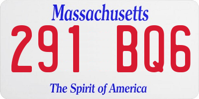 MA license plate 291BQ6
