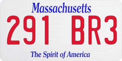 MA license plate 291BR3
