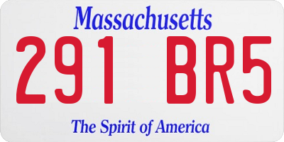 MA license plate 291BR5