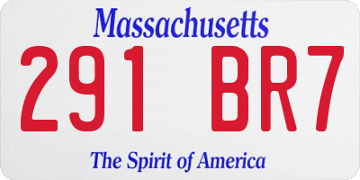 MA license plate 291BR7