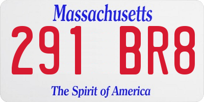 MA license plate 291BR8