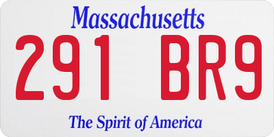MA license plate 291BR9