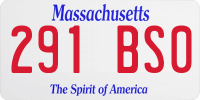 MA license plate 291BS0