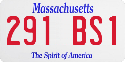 MA license plate 291BS1