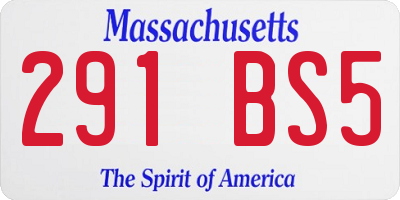 MA license plate 291BS5