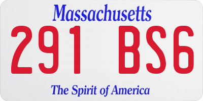 MA license plate 291BS6