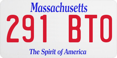 MA license plate 291BT0